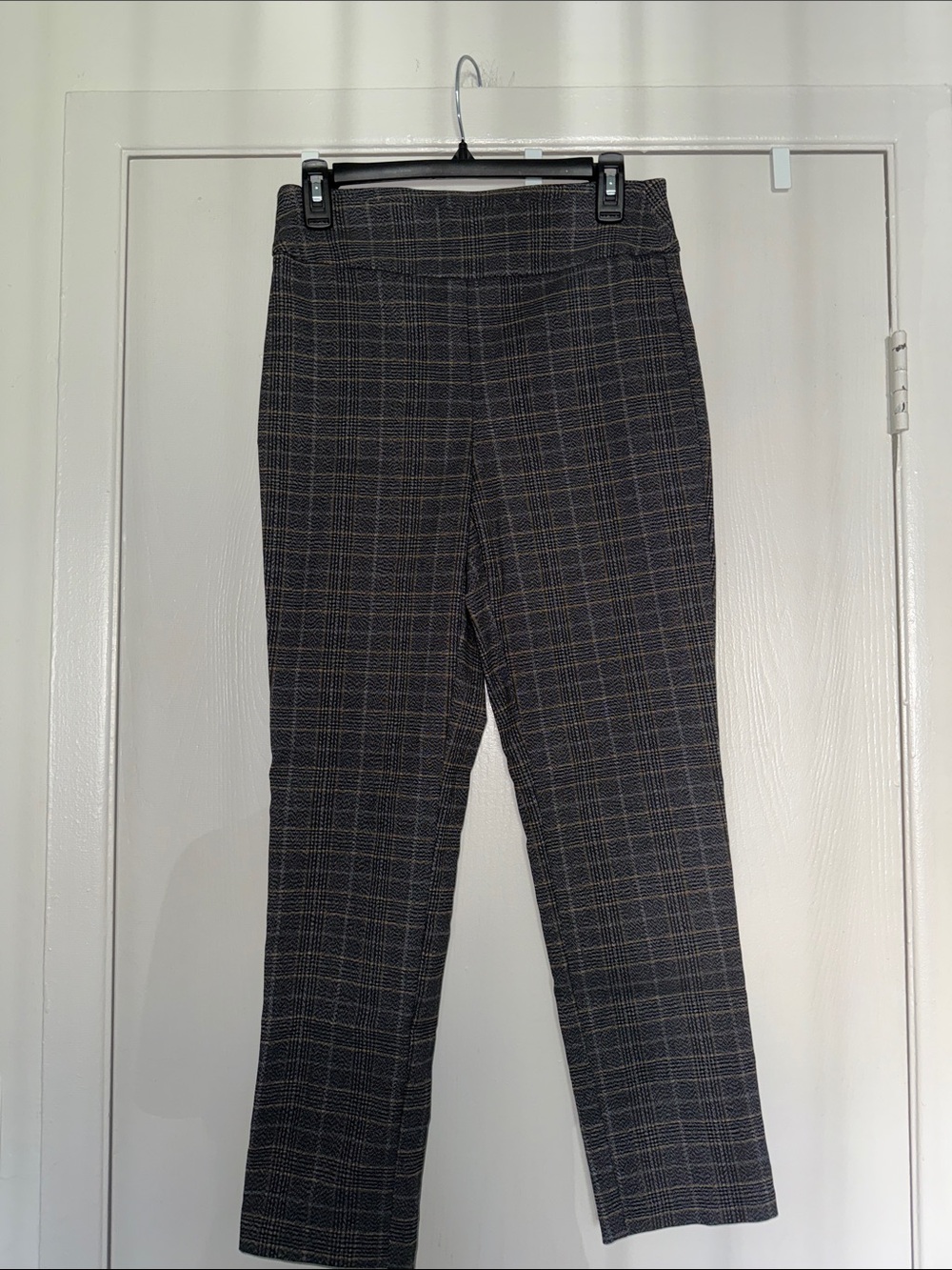 Tribal Plaid Ankle Pants in Black and Gray